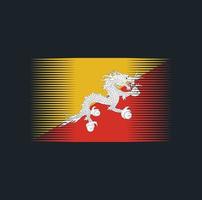 bhutan flagga borste. National flagga vektor