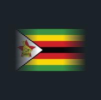 zimbabwe flaggborste. National flagga vektor