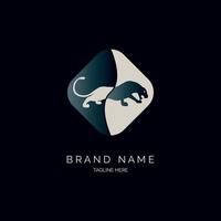 svarta pantrar logotyp designmall vektor för varumärke eller företag och andra