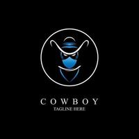 Cowboy-Logo im modernen Stil Designvorlage für Marke oder Unternehmen und andere vektor