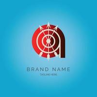 eine Briefpfeilziel-Logo-Design-Vorlagensilhouette für Marke oder Unternehmen und andere vektor