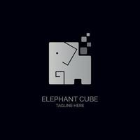 Elephant Cube Logo Icon Template Design für Marke oder Unternehmen und andere vektor