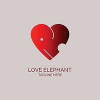 Elefant Liebe Herz Logo Icon Template Design für Marke oder Firma und andere vektor