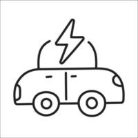 Elektroauto. handgezeichnetes Ev-Doodle-Symbol. vektor