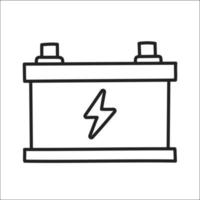 Batterie. handgezeichnetes Ev-Doodle-Symbol. vektor