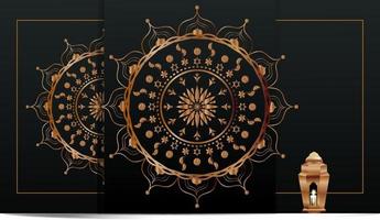 luxus islamischer hintergrund mit goldener laterne und stern der dekorativen verzierung vektor