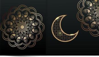lyx islamisk bakgrund med dekorativ prydnad gyllene lykta och stjärna vektor