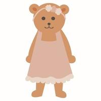 tecknad söt brun björn. platt design vektor