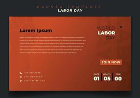 banner mall design med orange landskap bakgrund för labor day design vektor