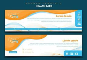 Web-Banner-Template-Design mit abstraktem Hintergrund für Design im Gesundheitswesen vektor