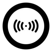 Funksignal das schwarze Farbsymbol im Kreis oder rund