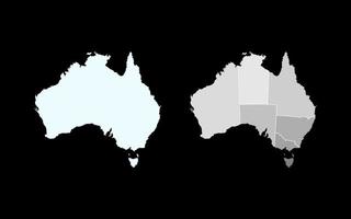 australien karte. australische Kartenvektor-Designillustration. Sammlung australischer Länderkarten. australisches Land Kartensymbol auf weißem Hintergrund. vektor
