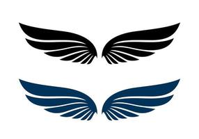 Flügel-Symbol. Flügel-Logo-Unternehmen. Flügel-Vektor-Design. Tierflügel-Designkonzept, Vektorflügelpaar isoliert schwarz auf weißem Hintergrund