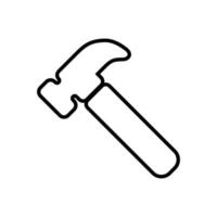 Hammer-Symbol. Hammer-Symbol isoliert auf weißem Hintergrund aus der Sammlung des Arbeitstages. Hammersymbol dünne Linie Umriss lineares Hammersymbol für Logo, Web, App, ui vektor