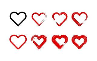 hjärta. uppsättning hjärta ikon på en vit bakgrund. kärlek ikon. hjärta ikon vektor design. hjärta ikon enkelt tecken. kärlek symbol ikon samling.
