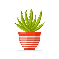 Aloe Vera Topfpflanzen. mexikanische zimmerpflanze für hobbys. Vektordesign vektor