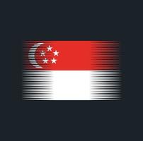singapore flaggborste. National flagga vektor