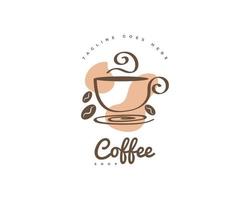 elegantes und minimalistisches Café-Logo-Design. Café-Logo oder Marke mit Linienstil vektor