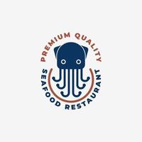 Oktopus-Charakter-Logo-Vektor-Design einfach minimalistisch modern, Inspiration für Tiermeer-Logo-Vorlagen, Design-Vorlage für Oktopus-Symbole vektor