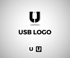 USB u-Vektor-Logo-Design vektor