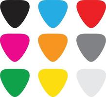 bunte Gitarrenplektren-Symbol. Gitarrenplektren unterzeichnen. vektor