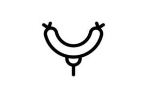 Wurst Symbol Grill Linienstil kostenlos vektor