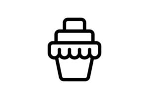 Kuchen Symbol Bäckerei Linienstil kostenlos vektor