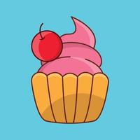 cupcake vektorillustration på en background.premium kvalitetssymboler. vektor ikoner för koncept och grafisk design.