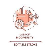 Verlust der Biodiversität rotes Konzeptsymbol vektor