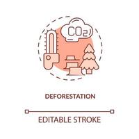 avskogning röd konceptikon vektor
