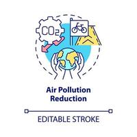 luftföroreningar minskning koncept ikon. cykeldelning mål abstrakt idé tunn linje illustration. minska utsläppen av växthusgaser. luftkvalitet. vektor isolerade kontur färgritning. redigerbar linje