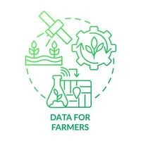 data för bönder grön gradient koncept ikon vektor