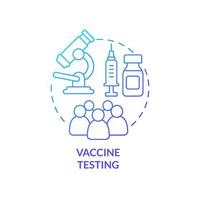 Symbol für das Konzept des blauen Farbverlaufs für Impfstofftests vektor
