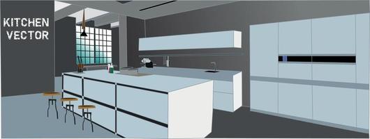 Küche mit Utensilien und Farben mit klaren und Schatten vektor