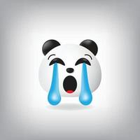 laute Panda-Emoticon-Illustration schreien vektor