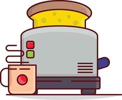 Toaster-Vektorillustration auf einem Hintergrund. Premium-Qualitätssymbole. Vektorsymbole für Konzept und Grafikdesign. vektor