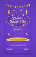 ramadan försäljning sociala medier berättelse och affisch mall vektor
