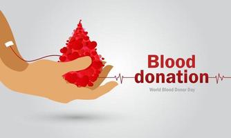 Plakat zum Weltblutspendetag. Spenderblutkonzept Illustrationshintergrund für den Weltblutspendetag vektor