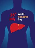 begreppet hepatit. vektorillustration, banderoll eller affisch för världshepatitdagen. vektor