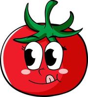 rote Tomate mit fröhlichem Gesicht vektor
