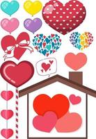 Valentinsthema mit vielen Herzen vektor