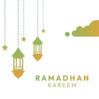 Ramadan beleuchtet Lampe unter dem Motto grüne Abstufung islamischer muslimischer Vektor