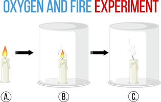 Sauerstoff- und Feuerwissenschaftsexperiment vektor