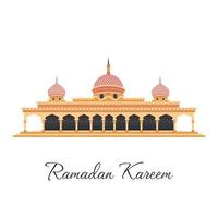 Moscheengebäude im flachen Stil, geeignet für Hintergrund, Grußkarten, Ramadan Kareem, Eid Mubarak, Illustrationen und andere grafische Elemente vektor