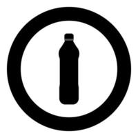 Wasser Plastikflasche Symbol schwarze Farbe im Kreis oder rund vektor