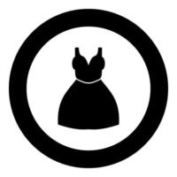 Frau Kleid Symbol Farbe schwarz im Kreis vektor