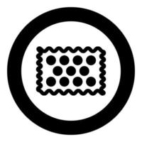 Cookie-Symbol schwarze Farbe im Kreis vektor