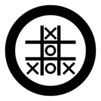 Tic Tac Toe Spiel Symbol Farbe schwarz Vektor Illustration einfaches Bild