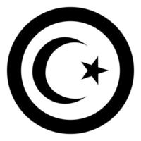 Symbol des Islam Halbmond und Stern mit fünf Ecken Symbol Farbe schwarz Vektor Illustration einfaches Bild