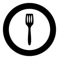 Küchenspatel Symbol Farbe schwarz im Kreis vektor